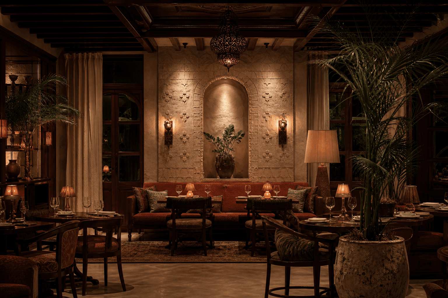 Atmospheric hospitality interior used as a melipotamia visual essay